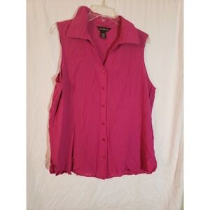 Women's George Fuchsia Sleeveless Blouse Size XL (H397)